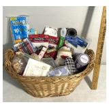 Basket full of crafting supplies