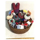 Basket full of sewing supplies