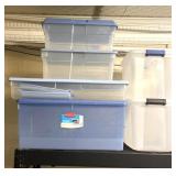 6 large, two medium sized containers