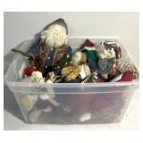 Santa's-decor-tote with handcrafted dolls
