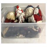 Santa's-decor-tote with handcrafted dolls