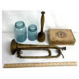 Ball canning jars/wall hanger bugle/collectibles