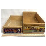 Vintage wooden crates with signage/Advertising