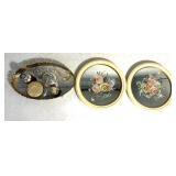 Vintage hand painted mirrors/service tray-perfumes