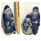 Rowe Pottery Works Salt Glazed Santa/snowmam