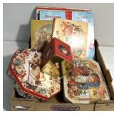 Holiday decor-tins-records