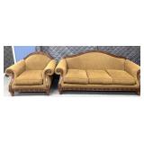 Armed sofa and matching captainï¿½s chair/decor