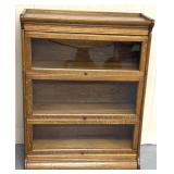wooden three-stack barrister or lawyerï¿½s bookcase