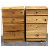 2 small unpainted dressers