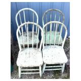 4 wooden primitive chairs
