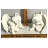 unpainted Napping Cherub Ceramic Bisque FigurineS