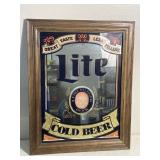 29ï¿½ x 23ï¿½ Lite cold beer, mirror advertisement