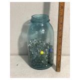 Marbles and large canning jar