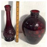 Vintage red vases