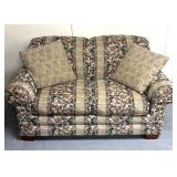 Floral patterned, deep loveseat