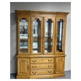 two-piece solid oak china cabinet 62
