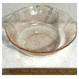 Pink depression glass bowl 8.5 inches wide