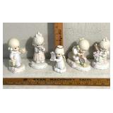 5 vintage porcelain Precious Moments figurines