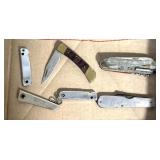 6 pocket knives/other