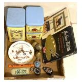 Collectible farmers almanac tins/oil painting
