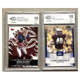 Two graded 10 football cards