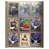 Nine Vikings football cards