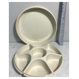 Relish-dip serving tray/comtainer