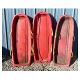 3 retro plastic snow sleds
