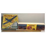 Vintage airplane model boxes with some stickers