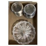 Glass coasters/cut glass bowl