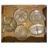 Clear glass serving  relish trays