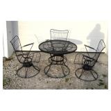 Vintage wrought iron patio dining set