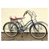 vintage blue Huffy step-thru / cruiser style