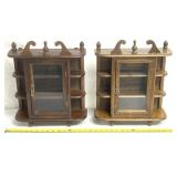 Two small wall hanging/standalone curio shelves
