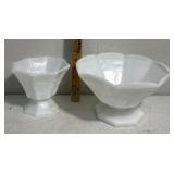Milk glass candy dishes