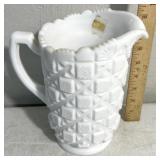Westmoreland milk glass pitcher - old quilt
