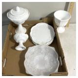 Milk glass fruit themed set