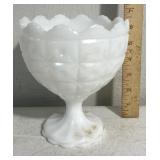 1185 vintage milk glass candy dish