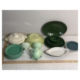 Green vintage dinnerware