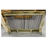 vintage ornate brass fireplace screen