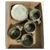 Frankoma set of 4 mugs plates