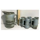 Frankoma pottery pitcher /mugs