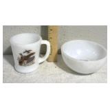 Fireking mug and bowl bird themed