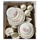 Rose pattern 24 pieces dishes