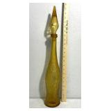vintage amber glass bottle w/matching