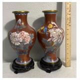 pair of Chinese Cloisonnï¿½ Enamel Vases