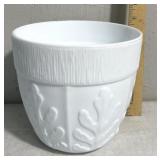 Milk glass-pottery themed planter