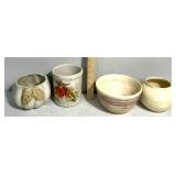 Stoneware-pottery planters chips-cracks