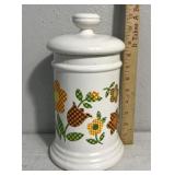 Floral pattern cookie jar/canister