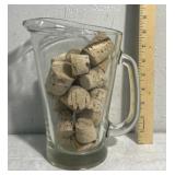 Glass Pitcher with corks-decor